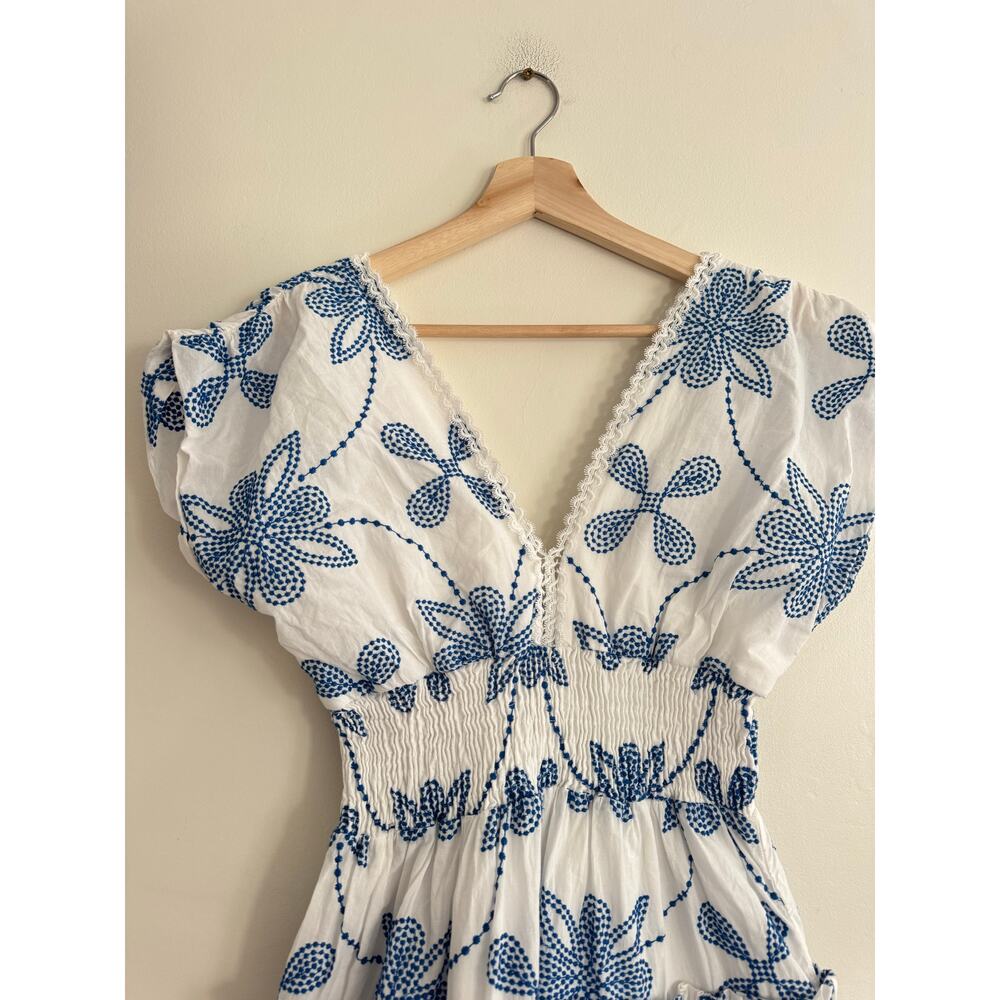 WAIMARI Giselle Mini Dress in White / Blue Size Small - Picture 9 of 9